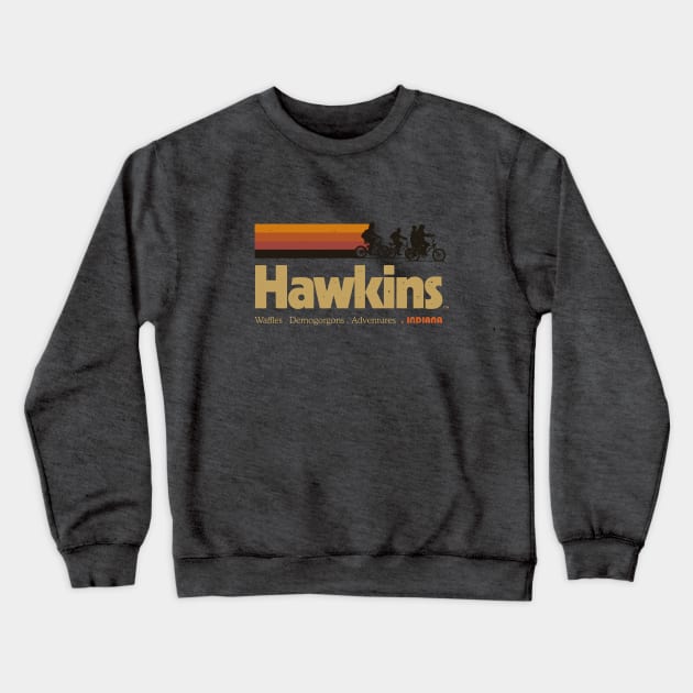 Visit Hawkins Indiana Vintage 80's TV Series Crewneck Sweatshirt by vo_maria